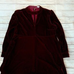 Gorgeous burgundy red velvet dress.